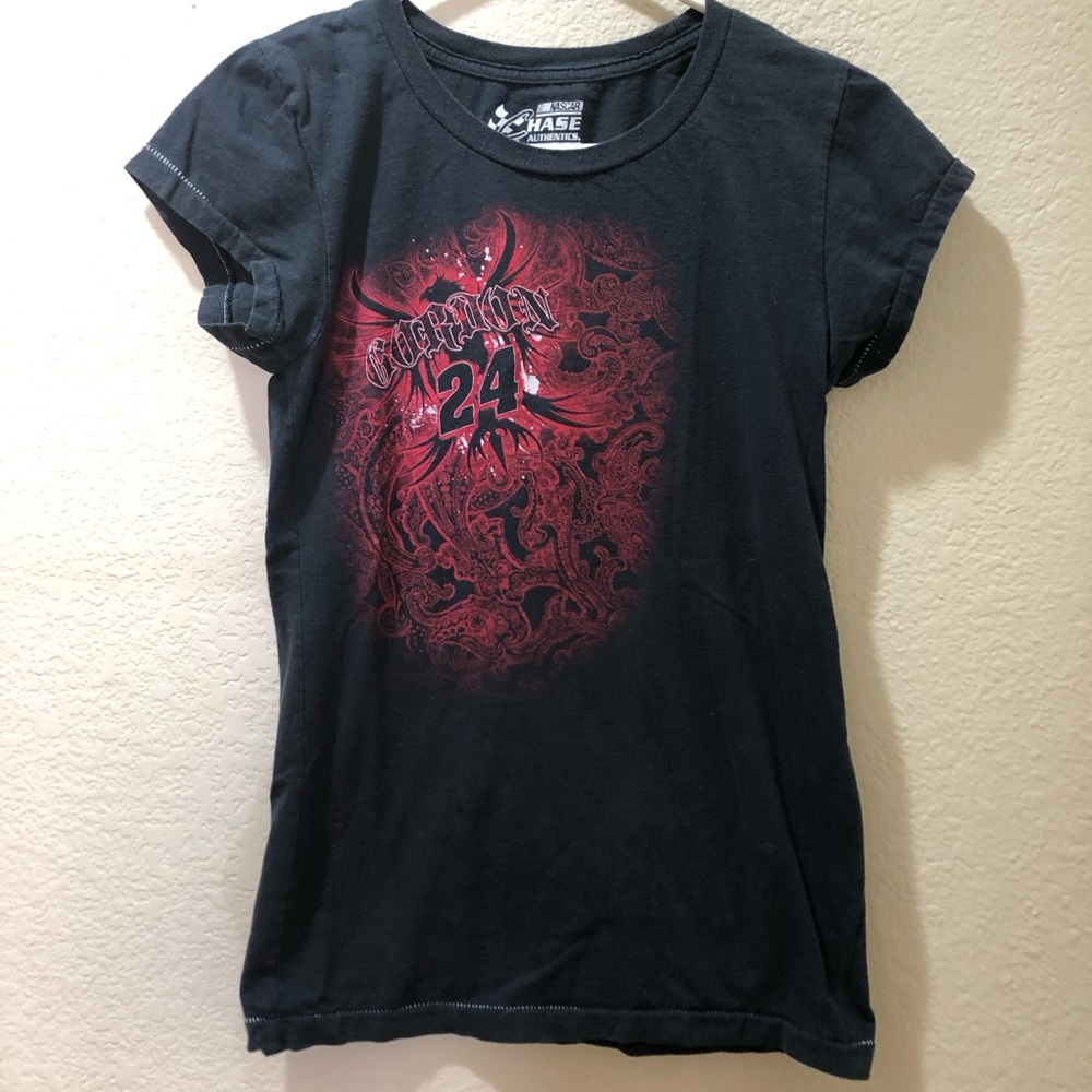 Jeff Gordon Vintage Authentics Black Short Sleeve Tee with Red Graphic '24'